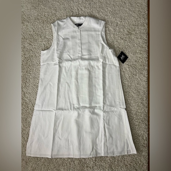 Women’s Petite Large AK White Sleeveless Dress NWT - Picture 1 of 13